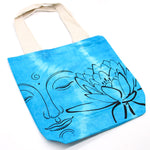 Tye-Dye Cotton Bag - Lotus Buddha - Blue