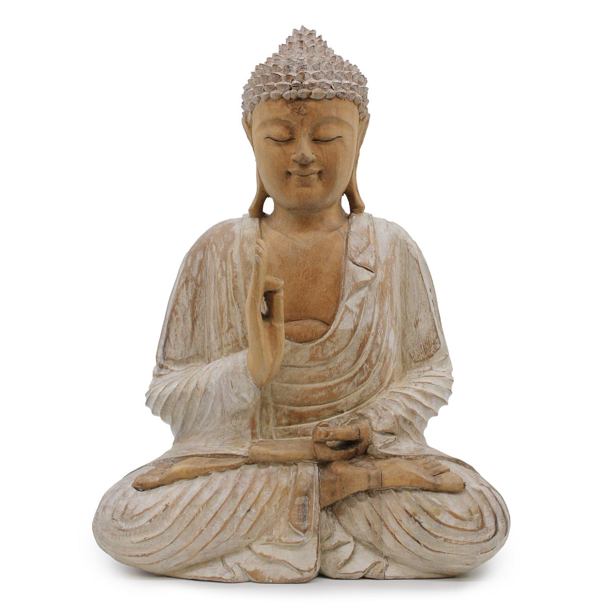 Buddha Statue Whitewash 40cm Teaching Transmission