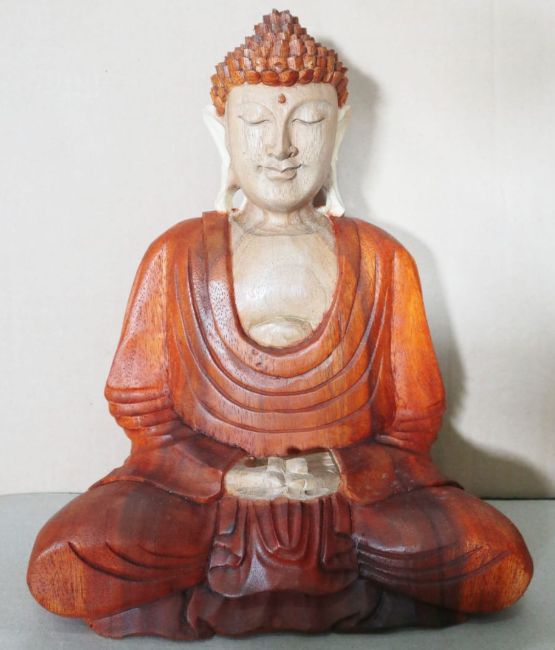 Hand Carved Buddha Statue 30cm Hand Down