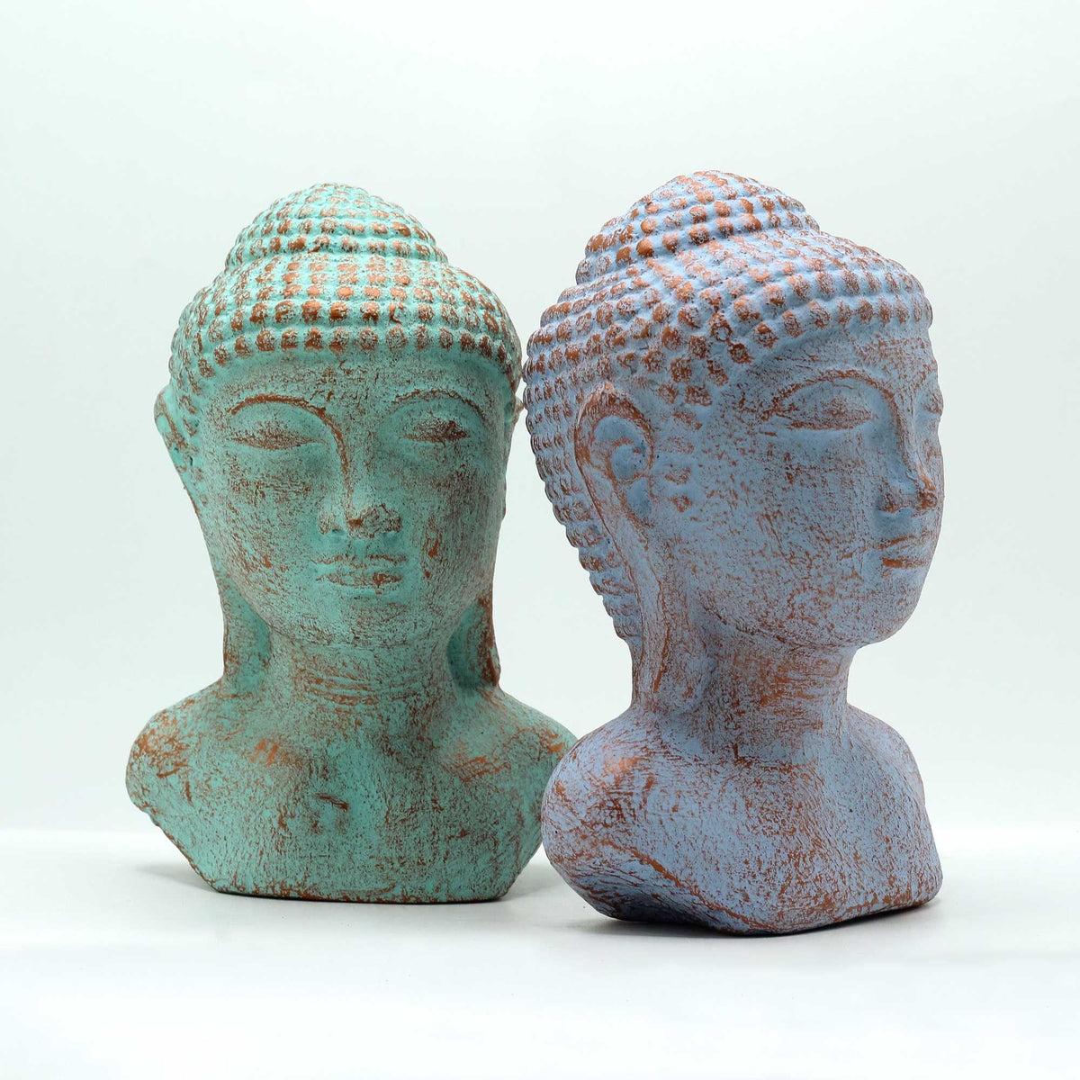 Tranquility Buddha Head - Green Copper