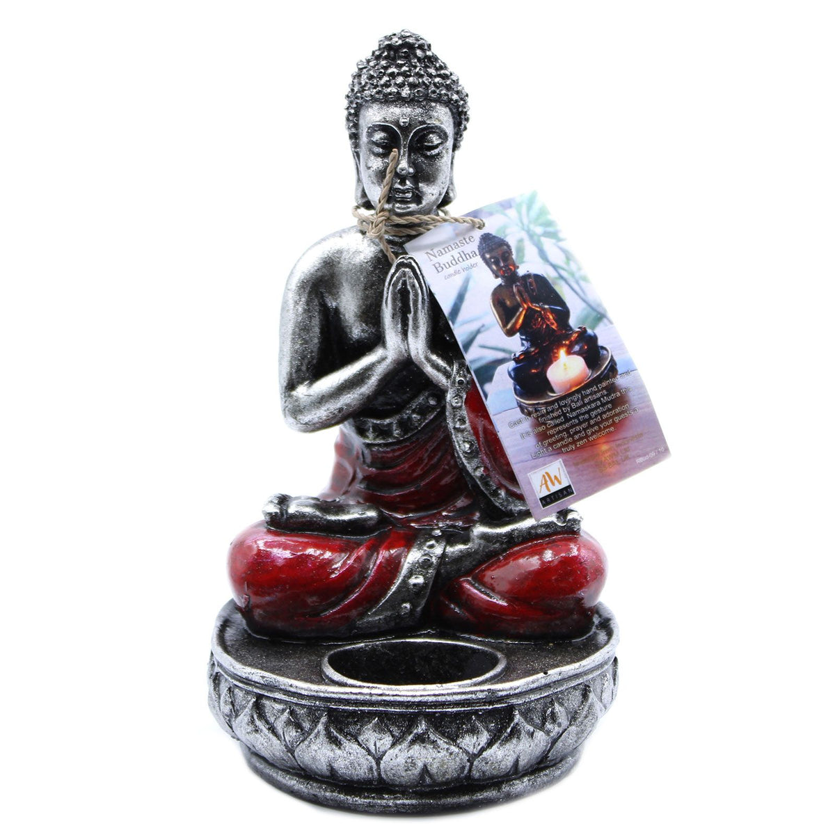 Buddha Candle Holder - Red Medium