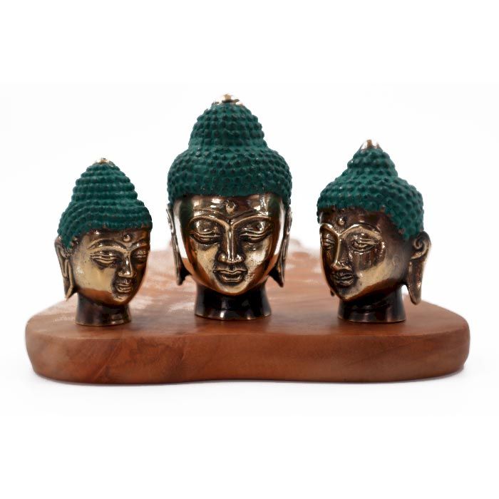 Set of 3 Buddha Heads - Assorted Sizes