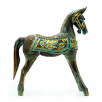 Large Gold & Turquoise Horse 32cm