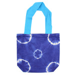 Natural Tye-Dye Cotton Bag - Blue Rings