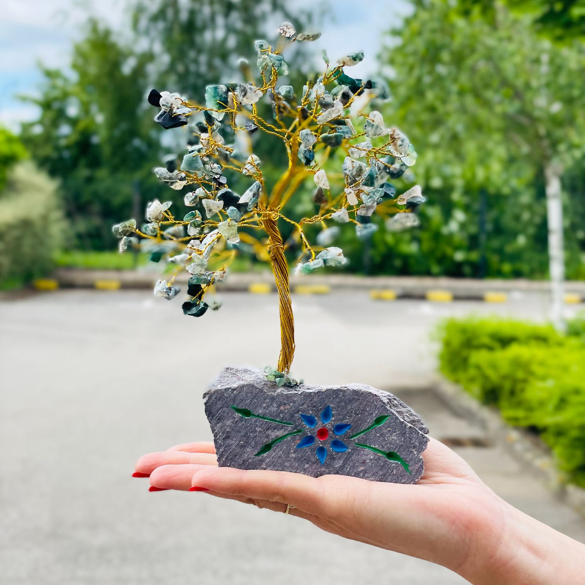 Moss Agate Gemstone Tree – 160 Stone