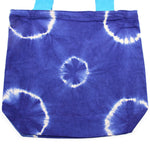 Natural Tye-Dye Cotton Bag - Blue Rings