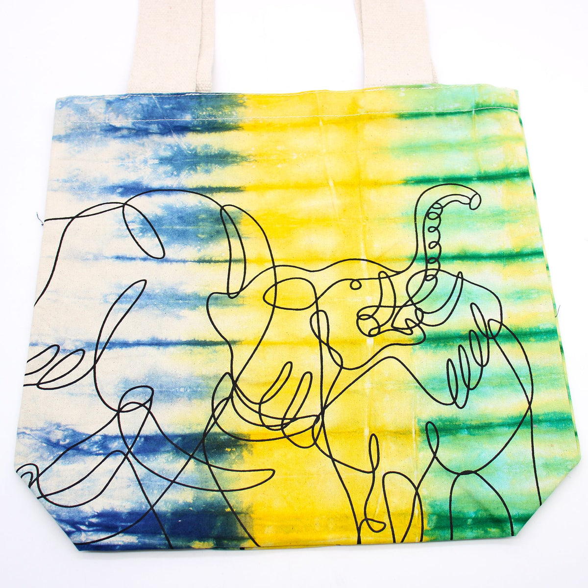 Tye-Dye Cotton Bag - Elephants - Multi