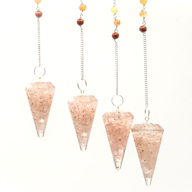 Orgonite Power Chakra Pendulum – Rose Quartz