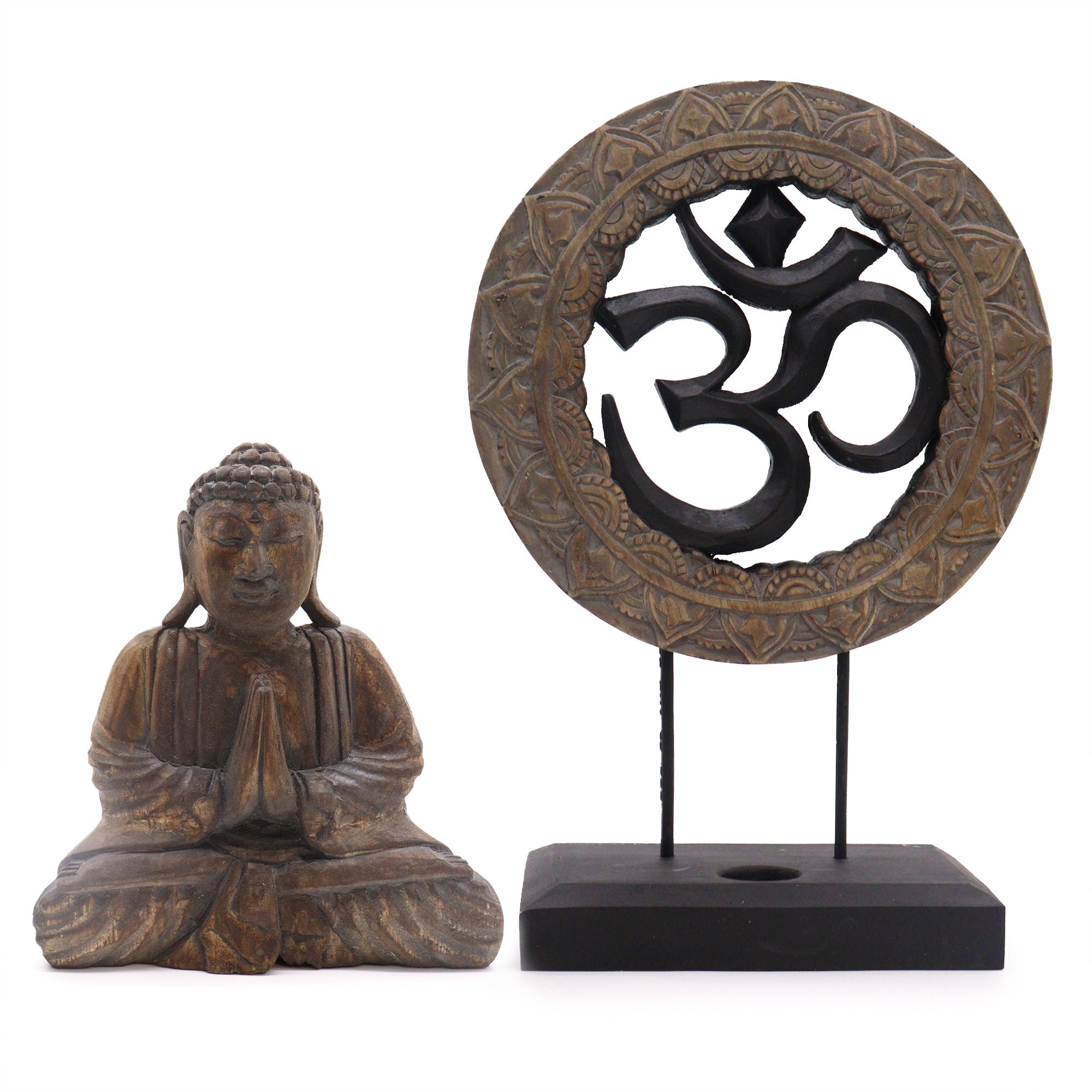 Buddha Feng Shui Set - Om, Grey & Black