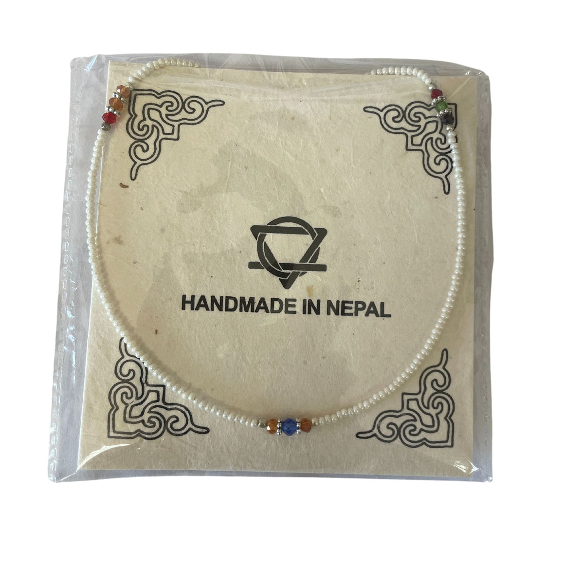 Nepalese Gem Necklace - Pearl & Cut Beads