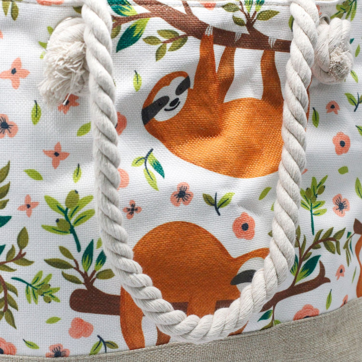 Rope Handle Bag - Sloths