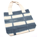 Natural Tye-Dye Cotton Bag - Grey Blocks