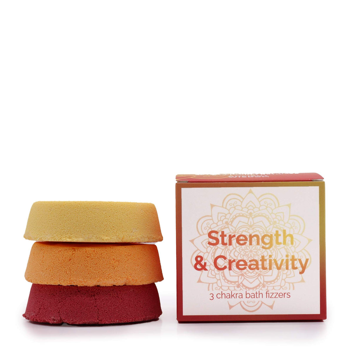 Chakra Bath Fizz - Small box - Strength & Creativity - Front view - ORIVON Collection