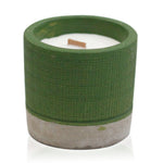 Concrete Wooden-Wick Candle – Sea Moss & Herbs - Front view - ORIVON Collection