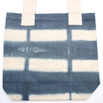 Natural Tye-Dye Cotton Bag - Grey Blocks