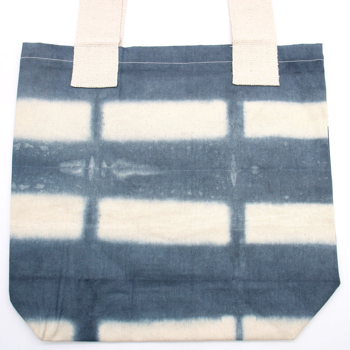 Natural Tye-Dye Cotton Bag - Grey Blocks