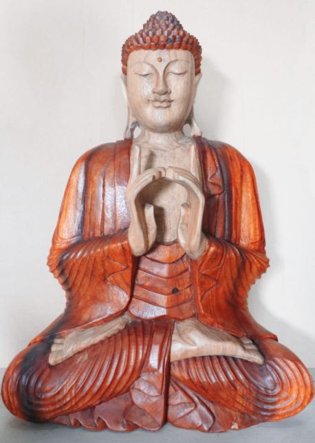Hand Carved Buddha Statue 60cm - Two Hands