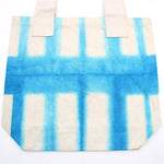 Natural Tye-Dye Cotton Bag - Sky Blue Blocks