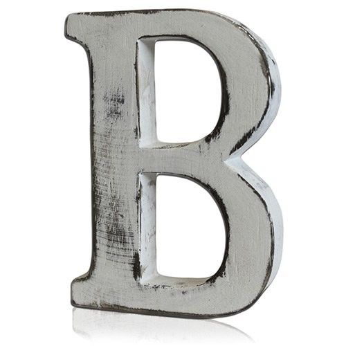 Shabby Chic Letter B - White Mango Wood