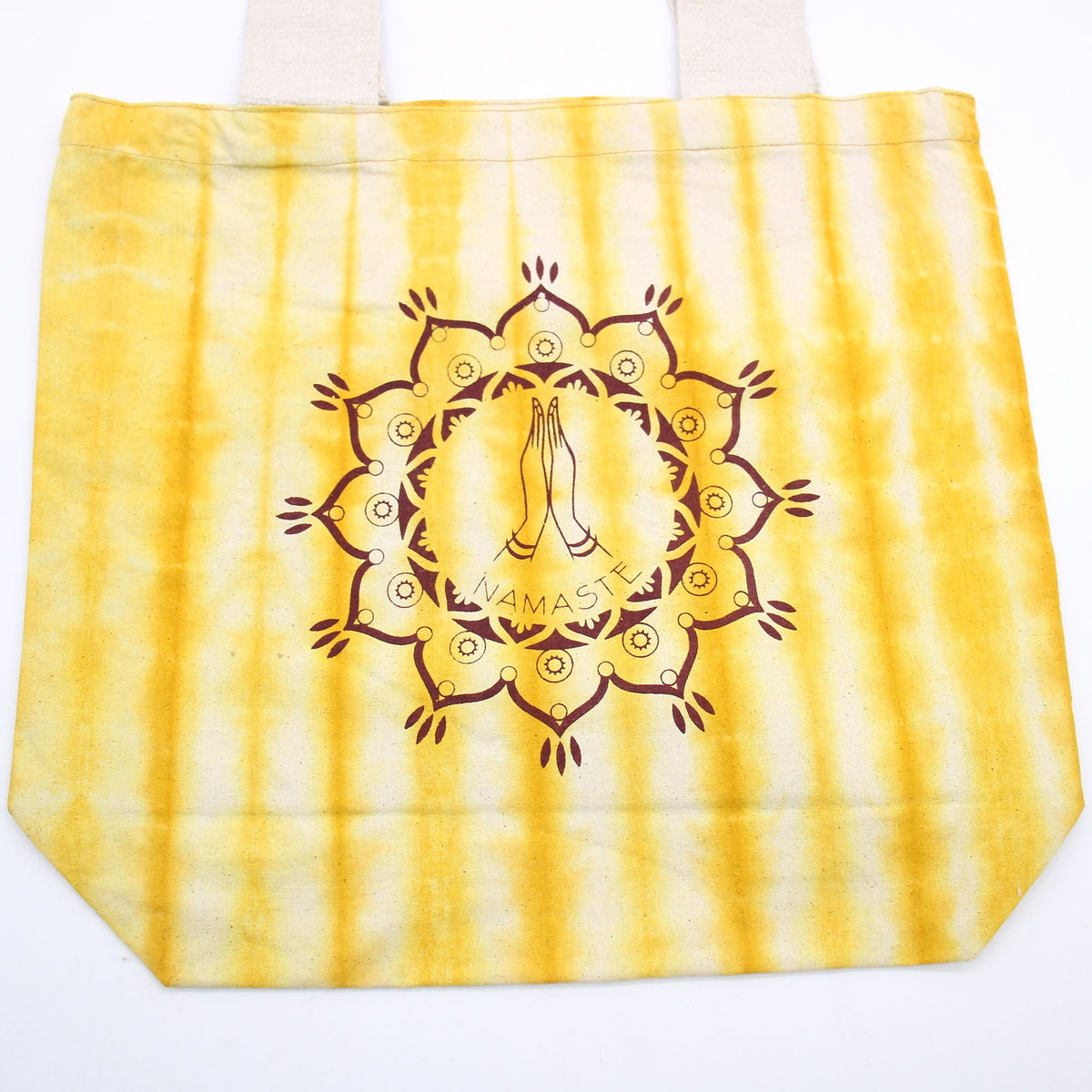 Tye-Dye Cotton Bag - Namaste Hands - Yellow