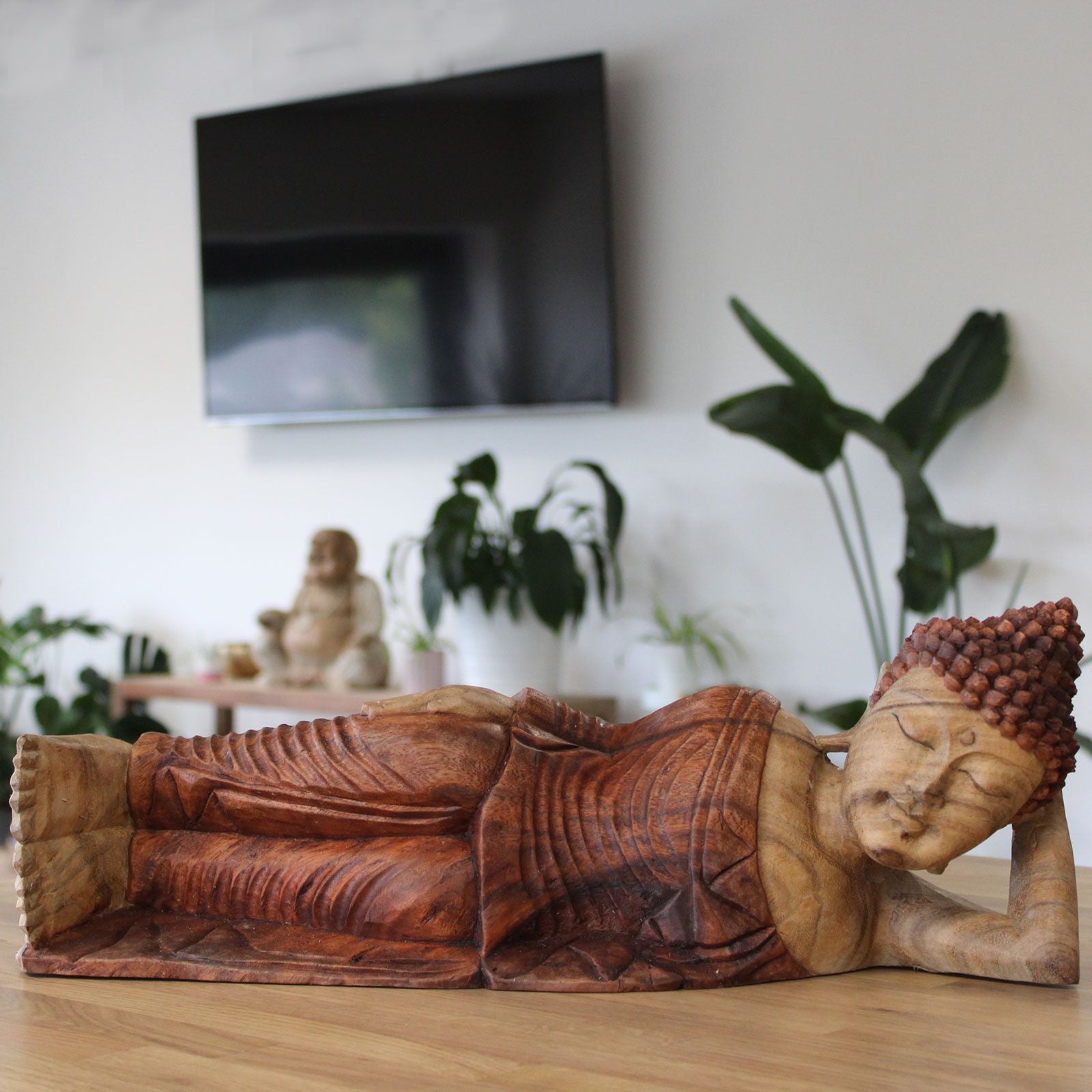 Sleeping Buddha - Whitewash 50cm